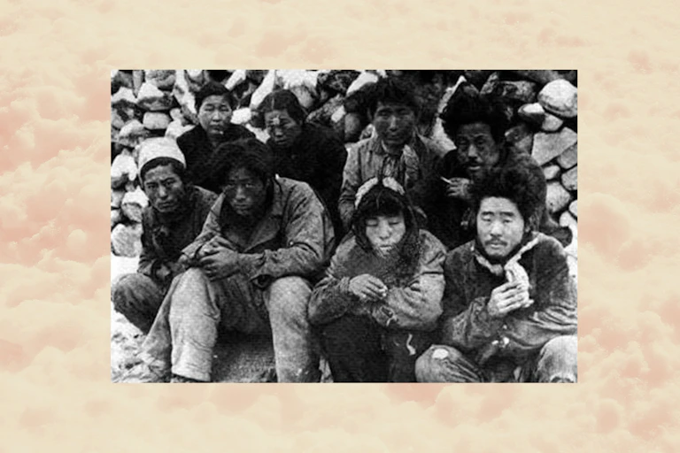 Jeju inhabitants awaiting execution in late 1948