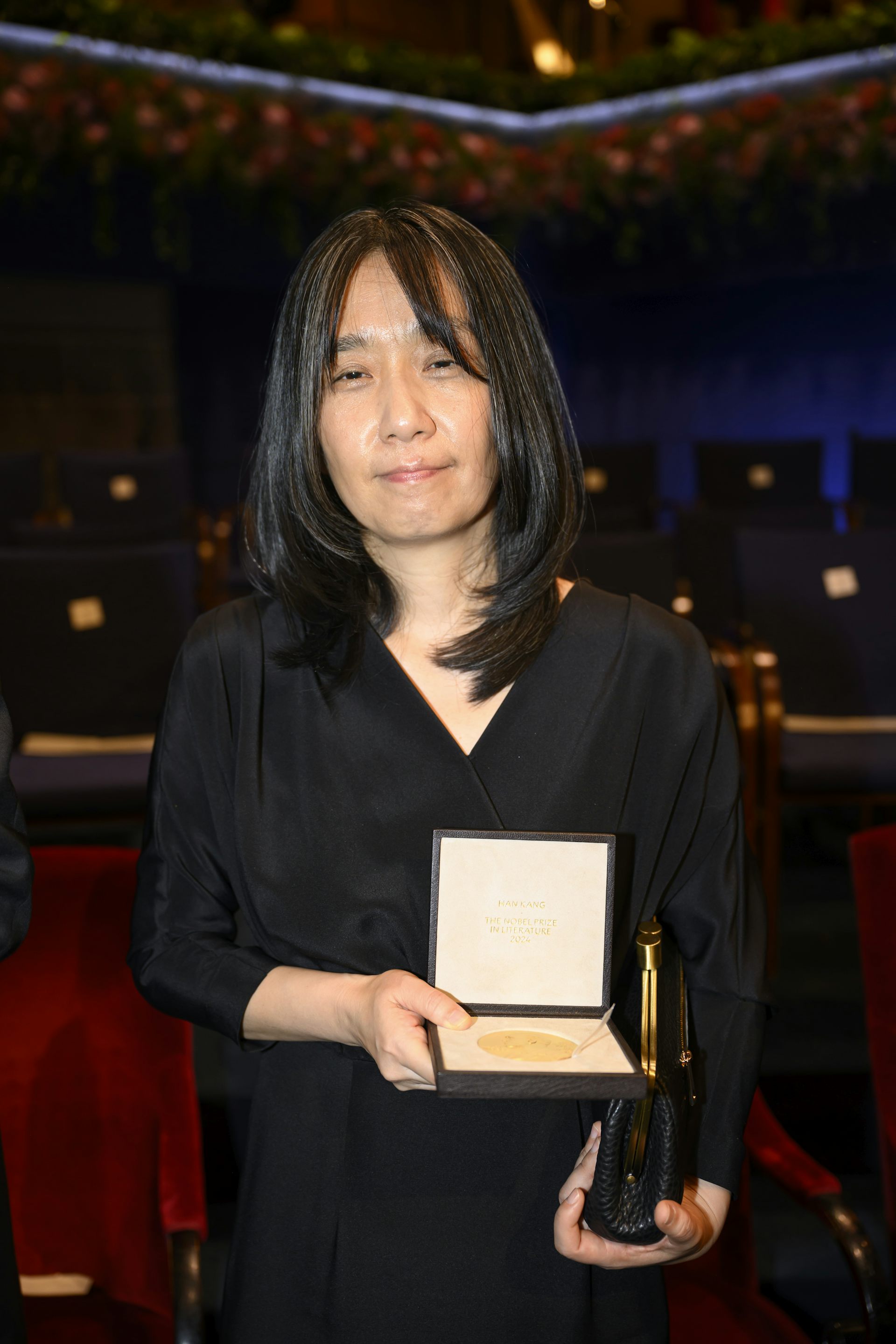 Han Kang with her Nobel.