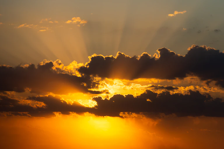 Sunlight behind clouds