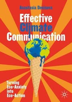 5 tactics to have extra positive weather conversations 1 book cover, red orange, wtih icecream melting planet pic