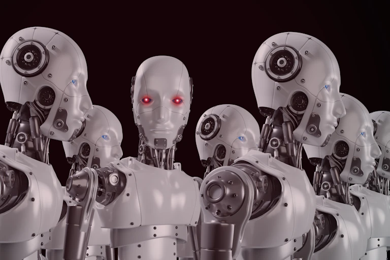 White, human-like robots.