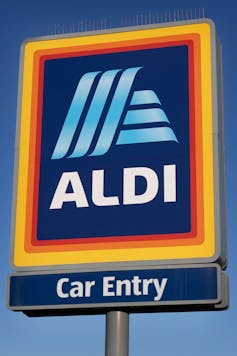 Signage for Aldi supermarket
