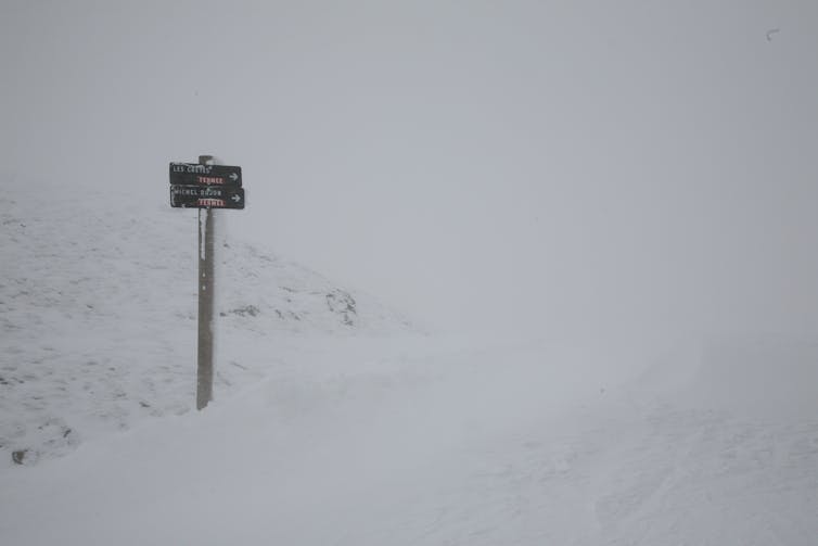 mountains, snow, winter, fog, France