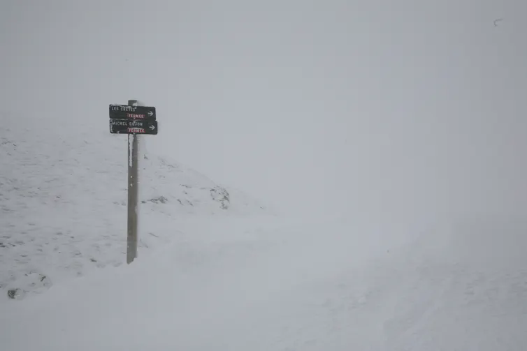mountains, snow, winter, fog, France