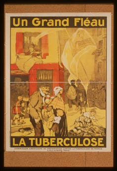 Affiche de la Commission Américaine de préservation contre la tuberculose en France, en 1917