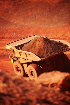 image of iron ore on a truck in the Pilbara