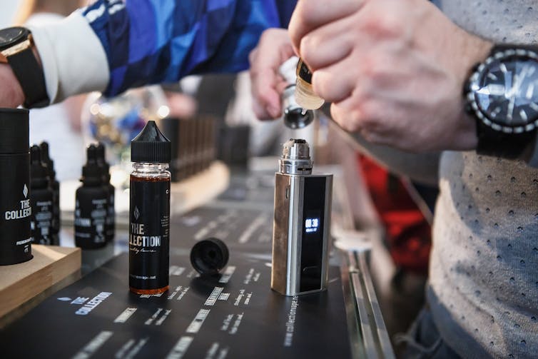A vape being refilled