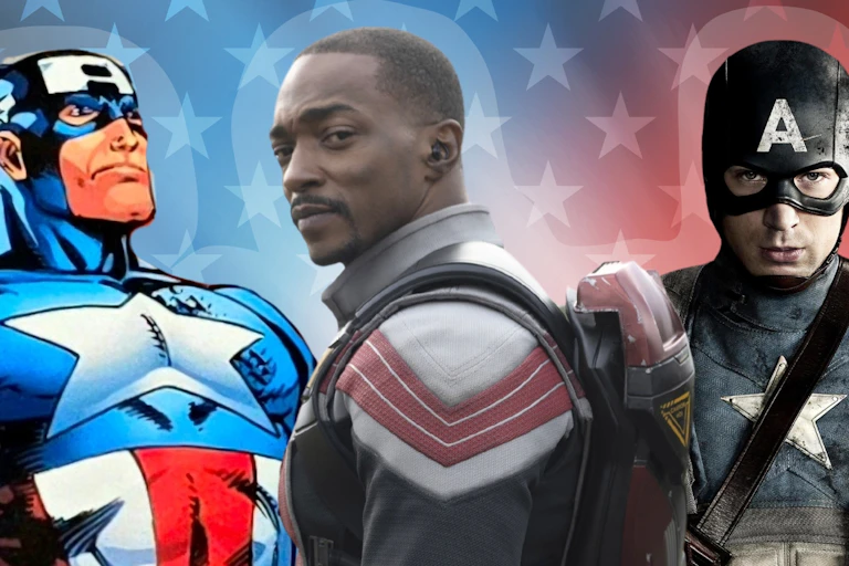 Three images of captain America