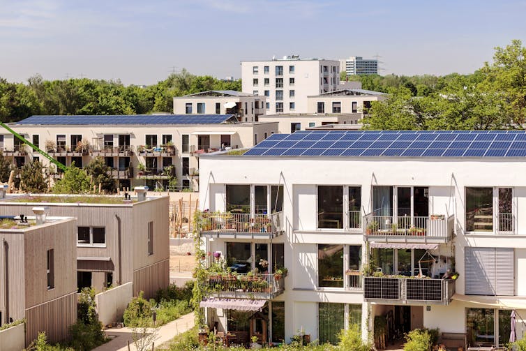 solar panels on low-rise buildings