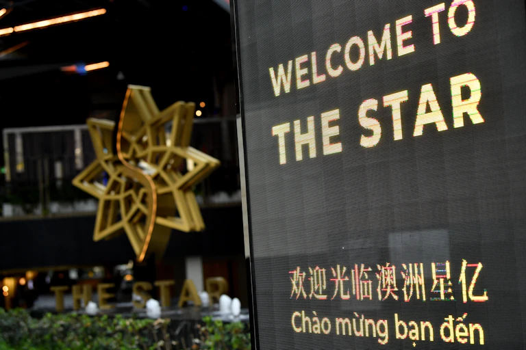 signage outside the Star casino in Sydney
