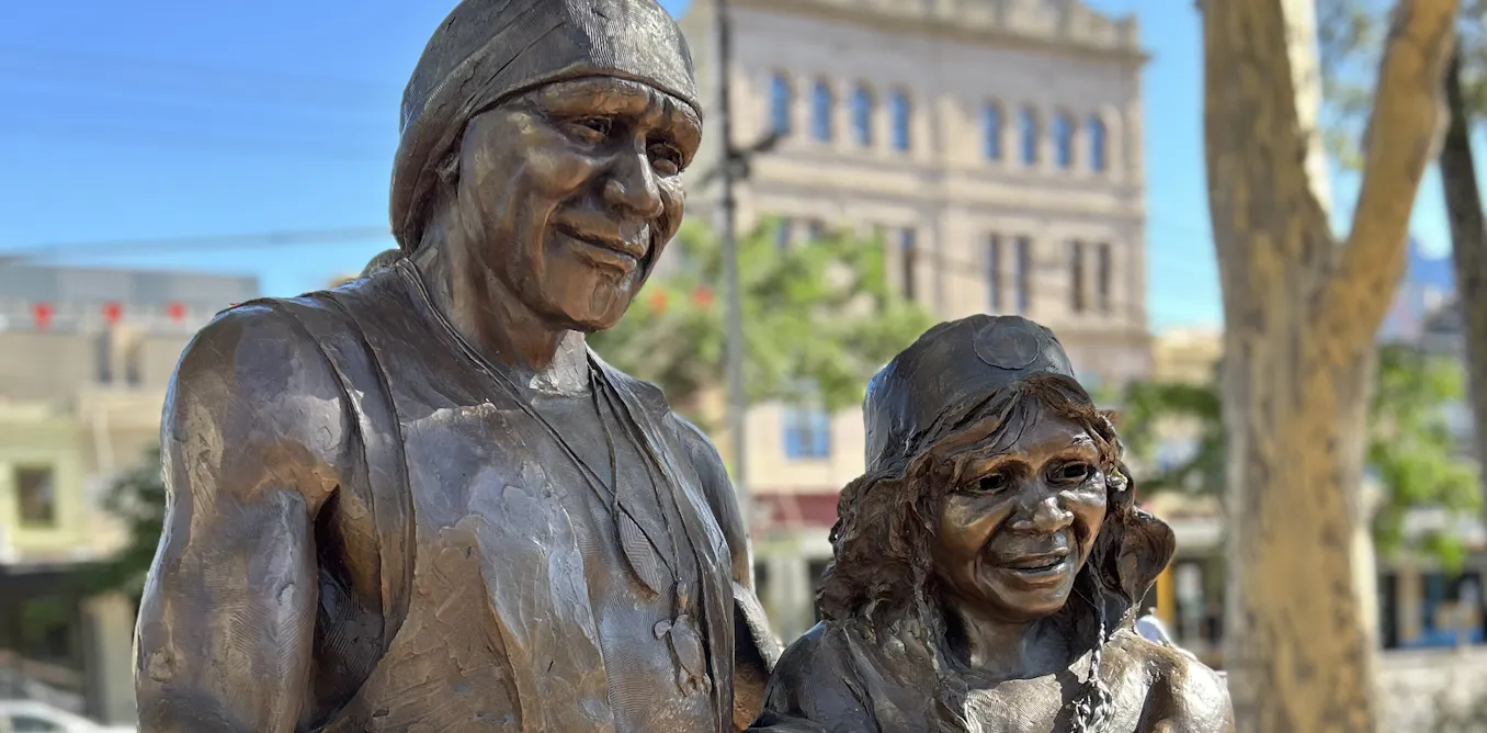 A new public statue of Archie Roach and Ruby Hunter shows a bright ...