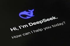 The DeepSeek app on a smartphone.