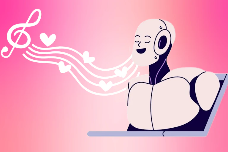 An AI bot singing a love song
