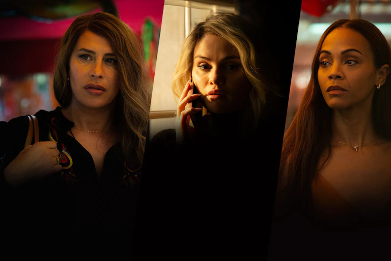 Three young actresses shown side by side.