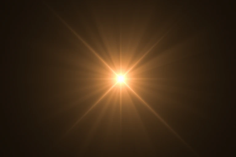 The Sun shining through a dark sky