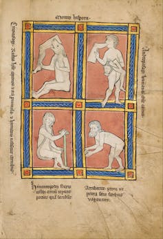 Illumination in a 13th century medieval manuscript.