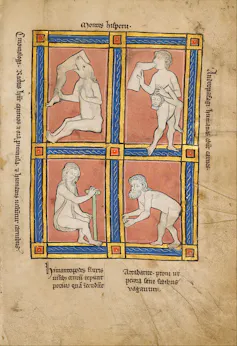 Illumination in a 13th century medieval manuscript.