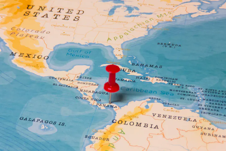 A map of Panama.