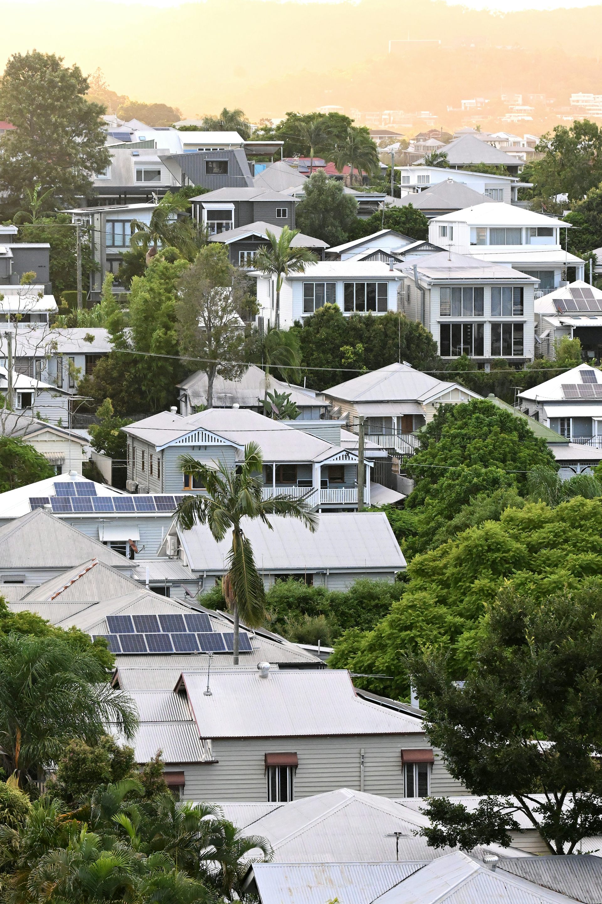 A general view of residential housing over the inner Brisbane suburb of Milton