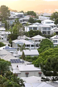 A general view of residential housing over the inner Brisbane suburb of Milton