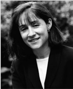 A dark-haired woman, journalist Jane Mayer.