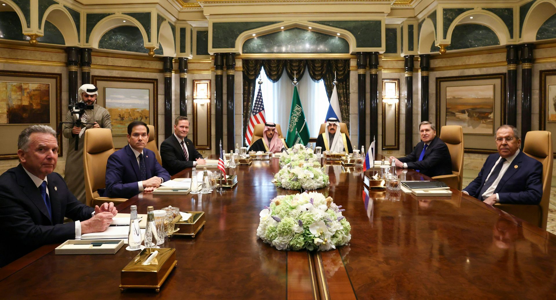 US and Russian delegations meet for talks in Riyadh, Saudi Arabia.