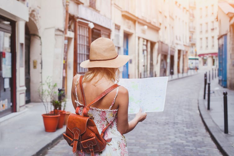 woman in a paris street