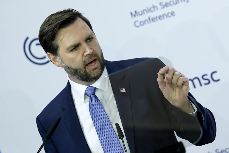 JD Vance speaking at the Munich Security Conference