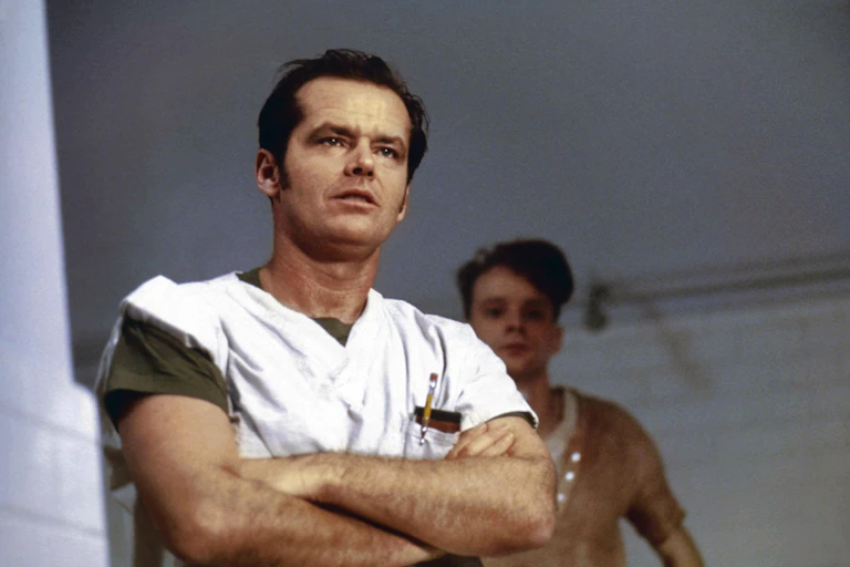 Jack Nicholson in patient scrubs.
