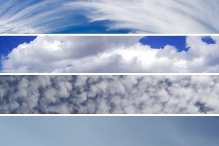 Différents types de nuages.