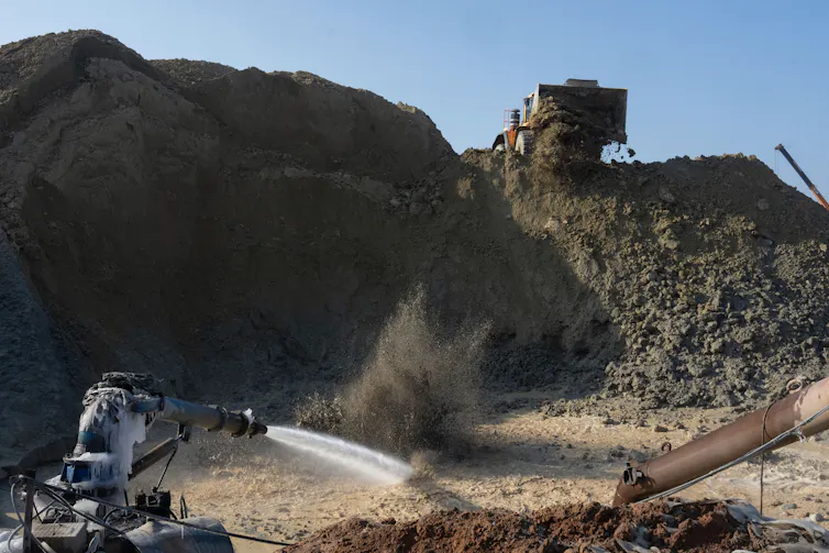 An open pit mine
