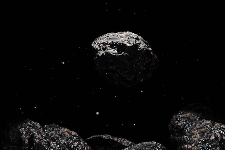 black mineral rocks on black background