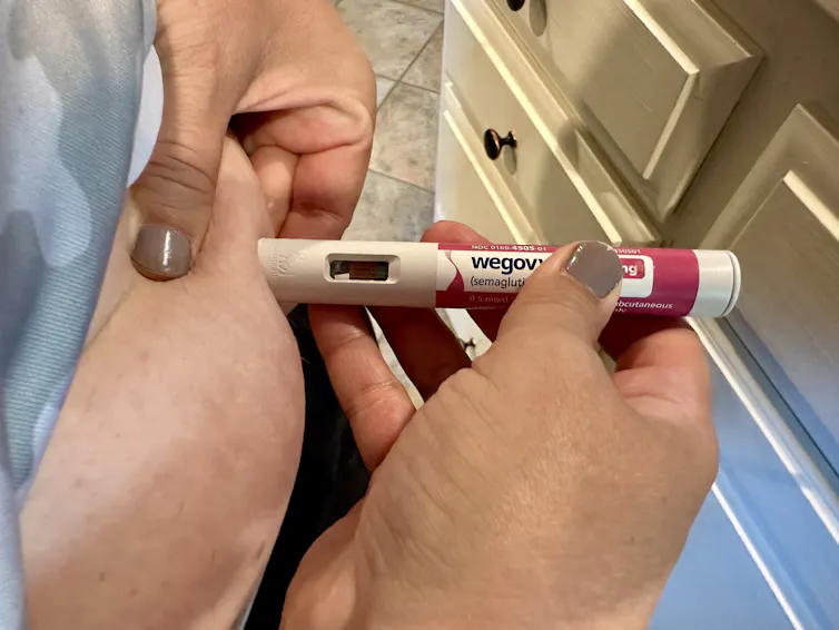 Woman injects Wegovy