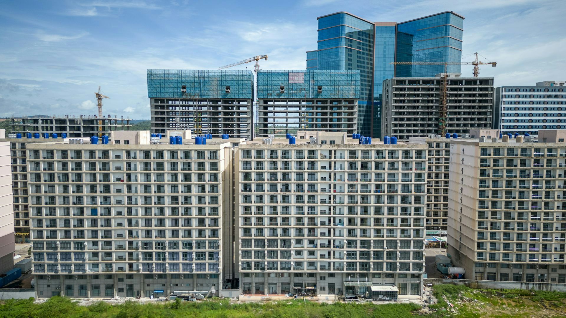 Buildings under construction in Sihanoukville.