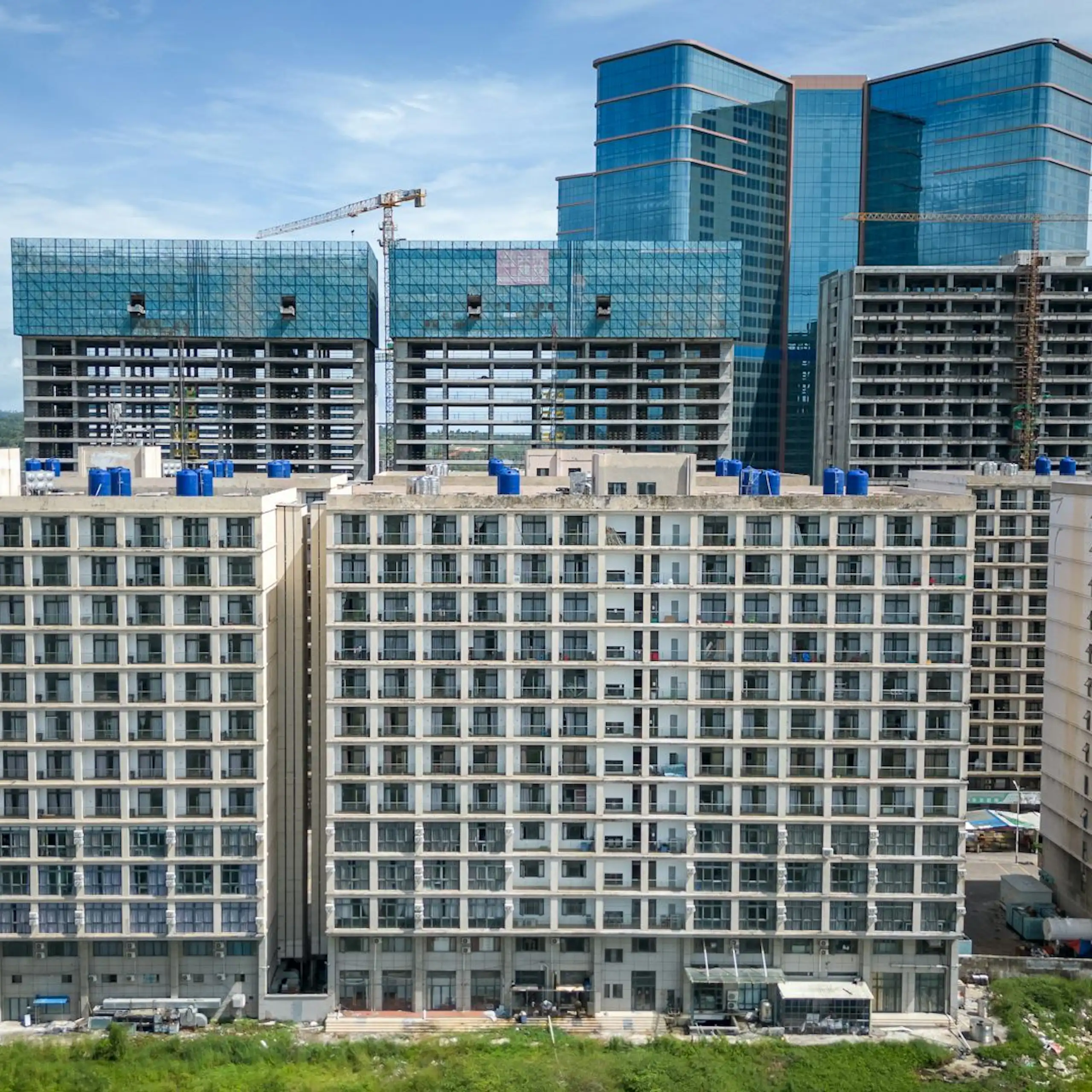 Buildings under construction in Sihanoukville.