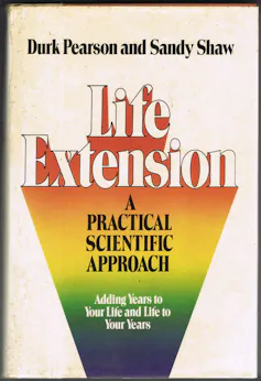 A cover of a book featuring a rainbow-colored graphic and the text 'Life Extension.'