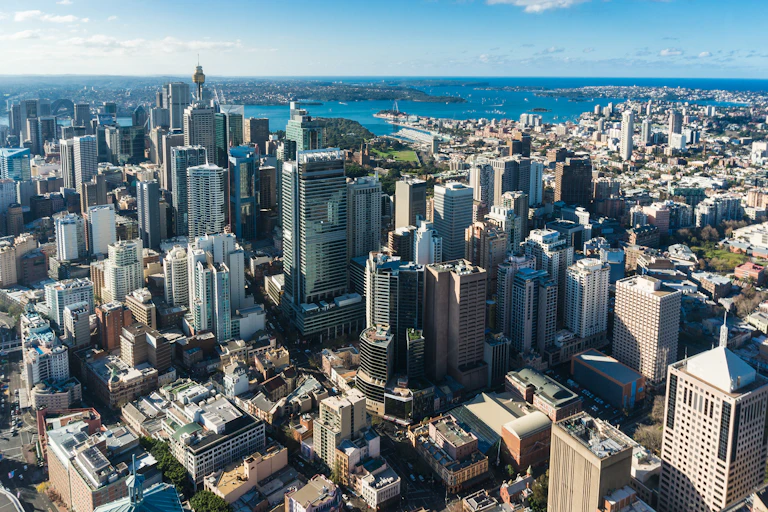 Sydney central business district seen from above.
