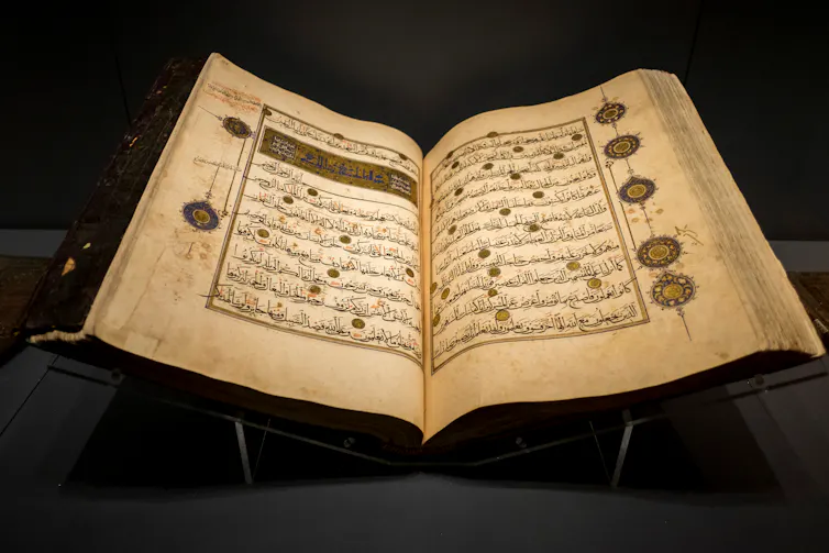 Two pages of a very old Quran.