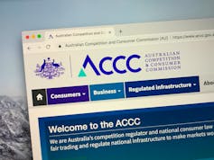 Image of the ACC's website in a a browser window