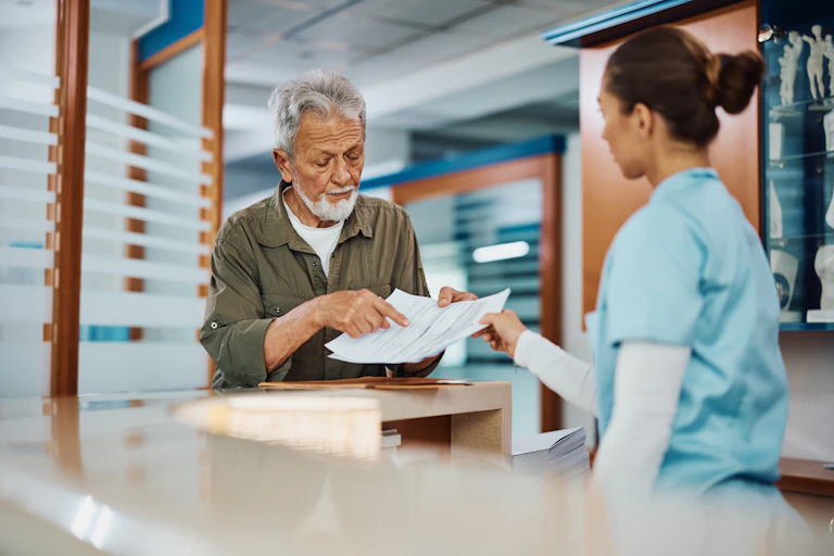 Man disputes medical bill with receptionist