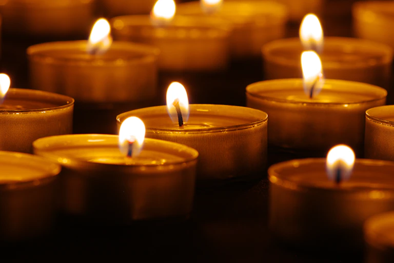 Burning candles.