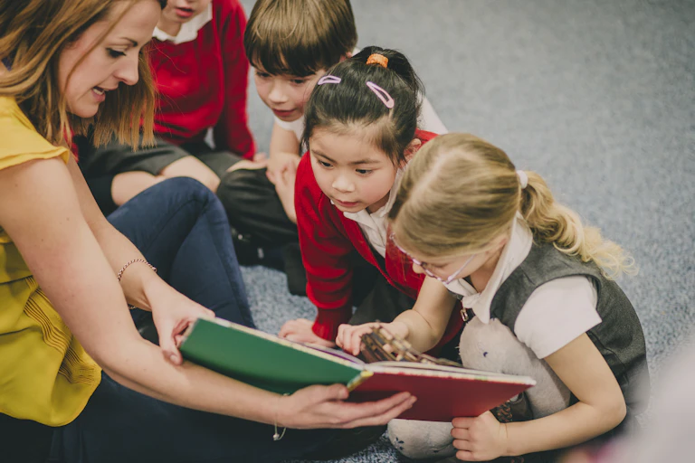 Teacher reads to students