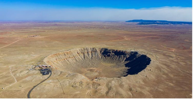 crater impact in a desert
