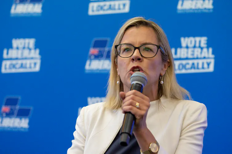 WA Liberal leader Libby Mettam speaks at an event