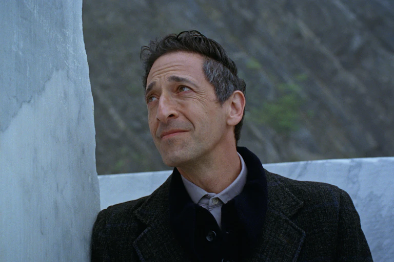 Adrian Brody in The Brutalist.