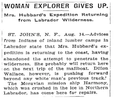 old newspaper cutting woman explorer gives up