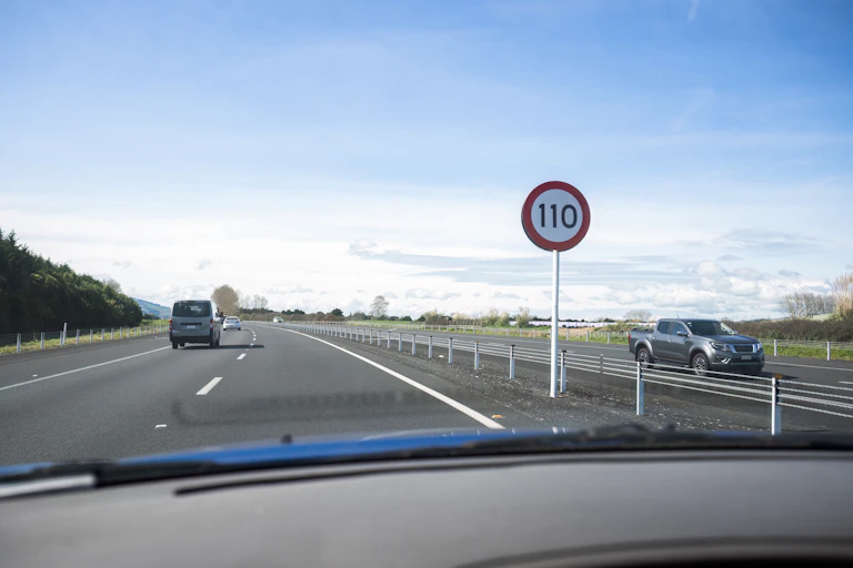 Expressway with 110 speed sign