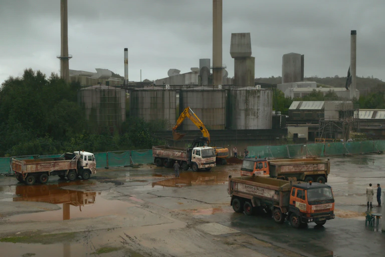 The industrial site where the toxic pollutants came from.