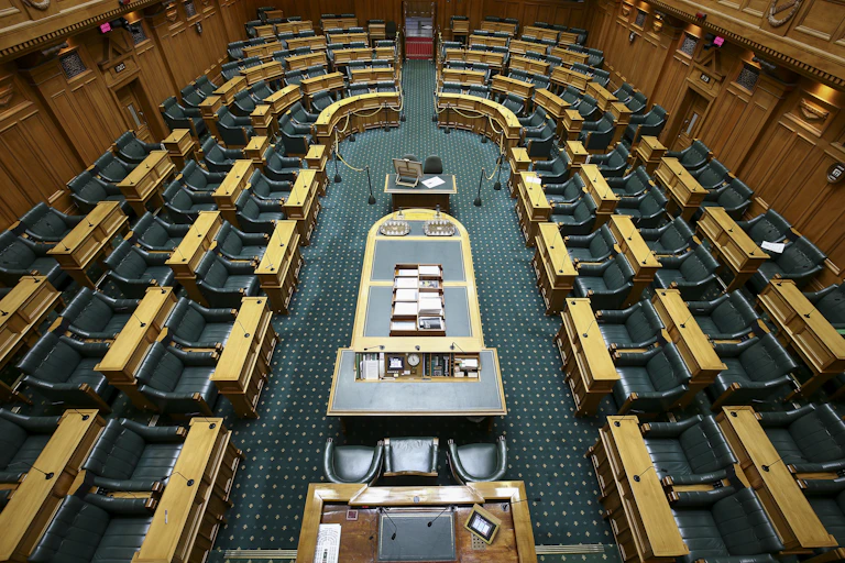 Interior of parliamentary debating chamber