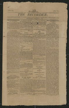 A very old newspaper broadsheet